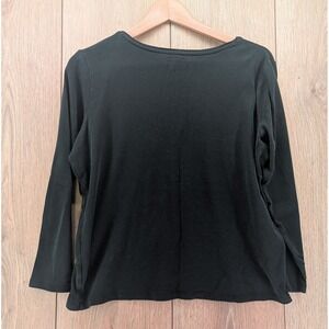 Talbots Pima Cotton Long Sleeve Tee | Black | Women's 1X‎ Petite